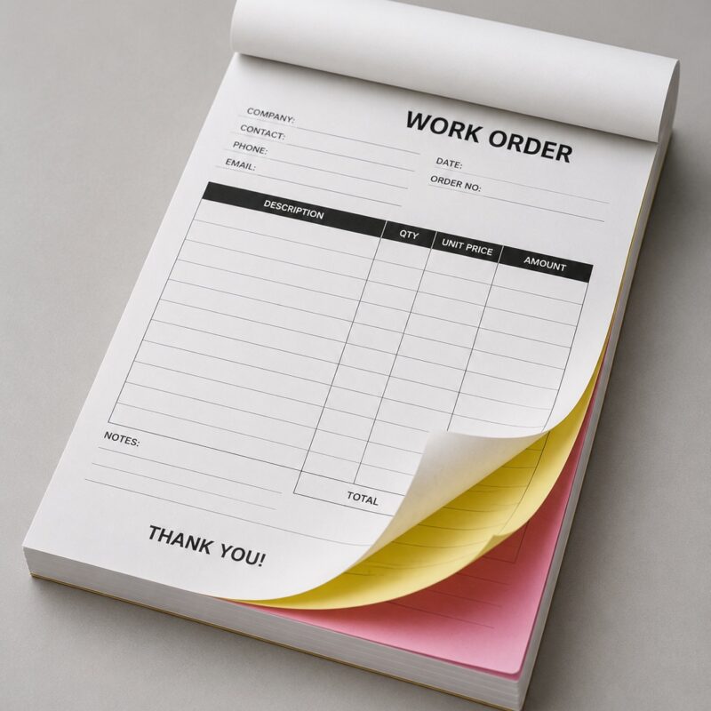 3-part NCR Form Pads w Wraparound Cover
