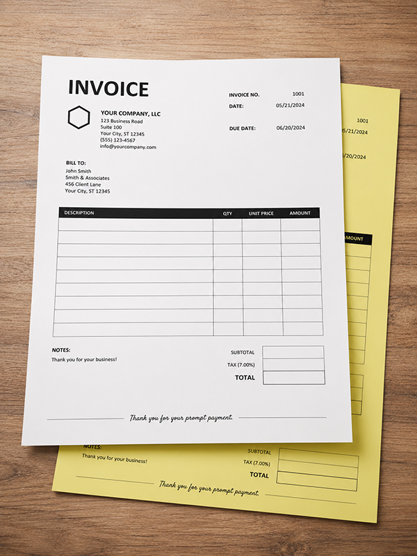 2-Part NCR Forms w/ Variable Numbering